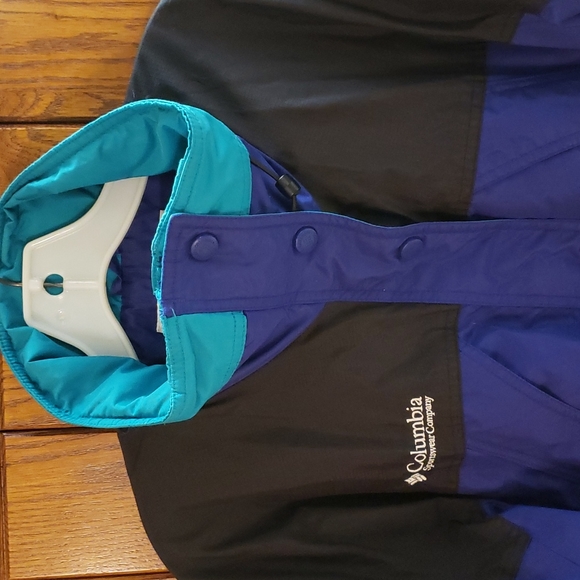 Women's Columbia Unlined Jacket, Blue with Black & Green, Small, Like New - Picture 3 of 7